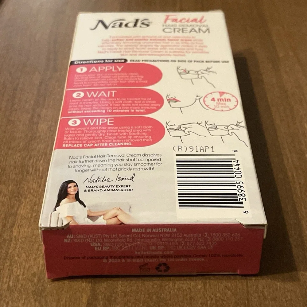 NEW Nad's Facial Hair Removal Cream Gentle & Soothing Hair Removal For Women NIB